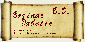 Božidar Dabetić vizit kartica